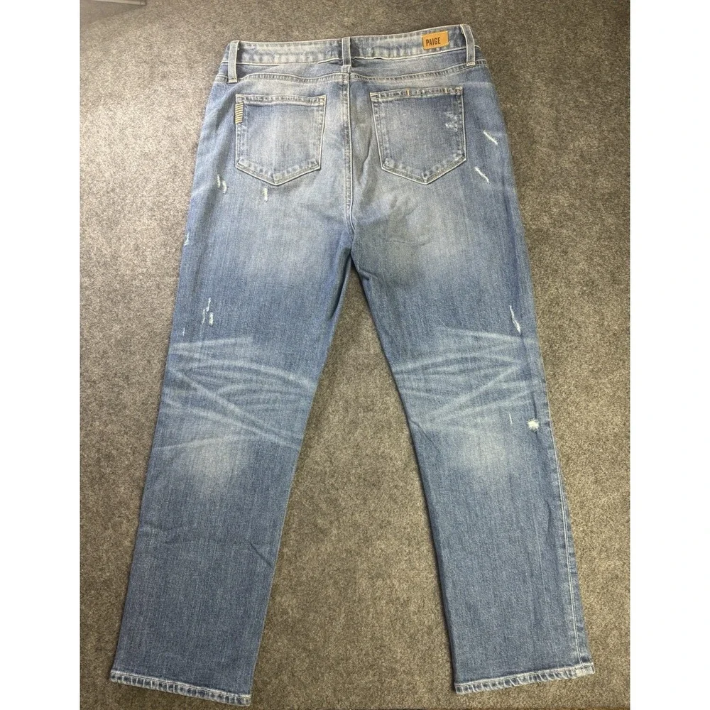 PAIGE Noella Distressed Straight Leg Jeans Women's Size 28 Premium Denim.   B2